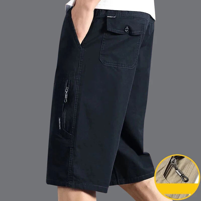 Short cargo classique pour homme – Coupe utilitaire en coton, longueur genou
