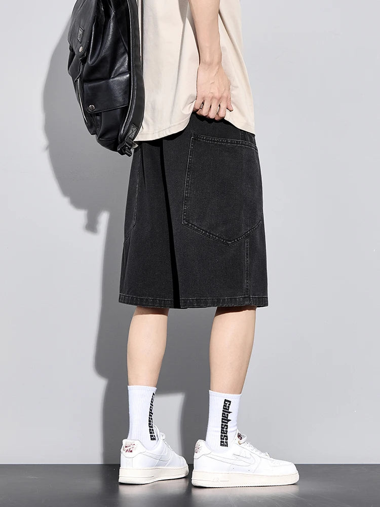 Jean d'été taille élastique Jorts - Short droit baggy pour homme