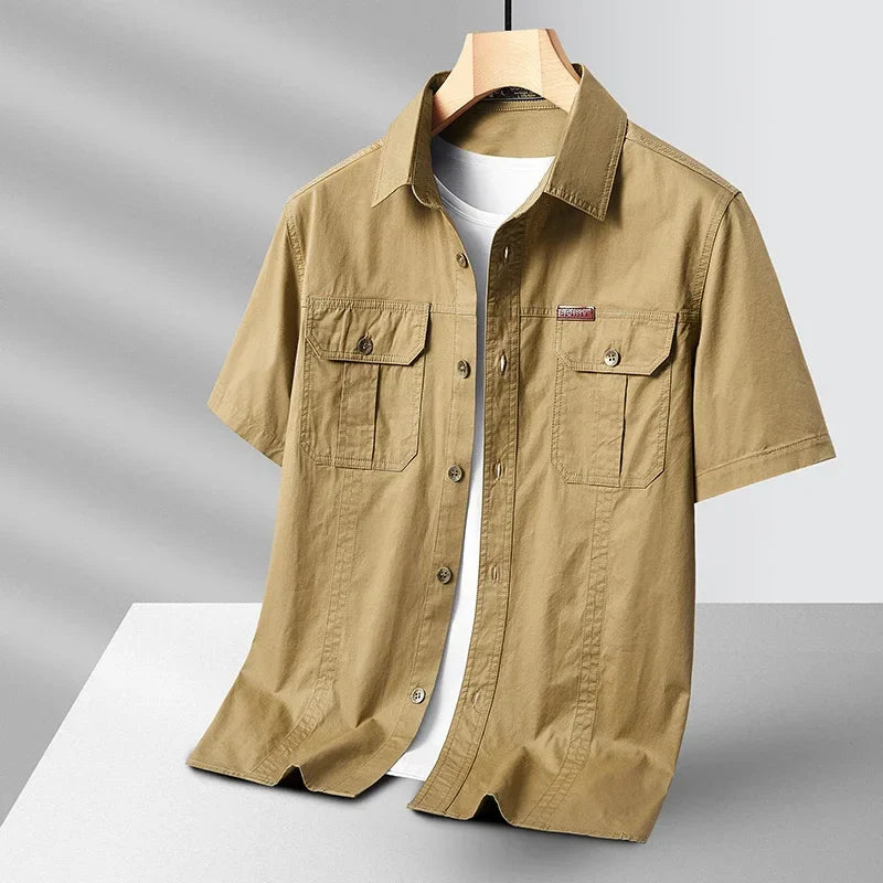 Chemise utilitaire pour homme – Chemise de travail en coton respirant