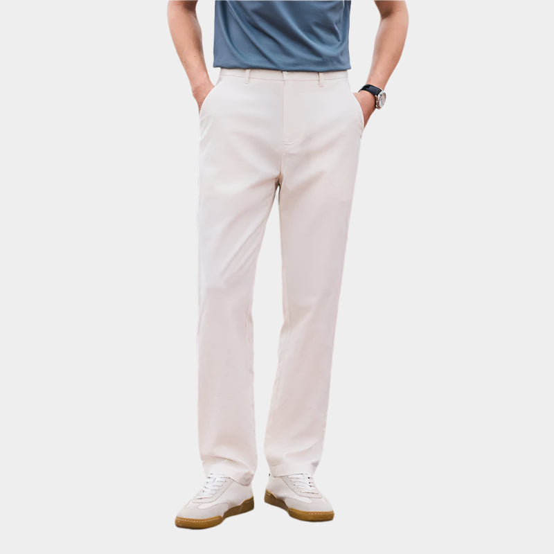 Pantalon de lin respirant coupe droite - Vêtements d'extérieur légers pour hommes