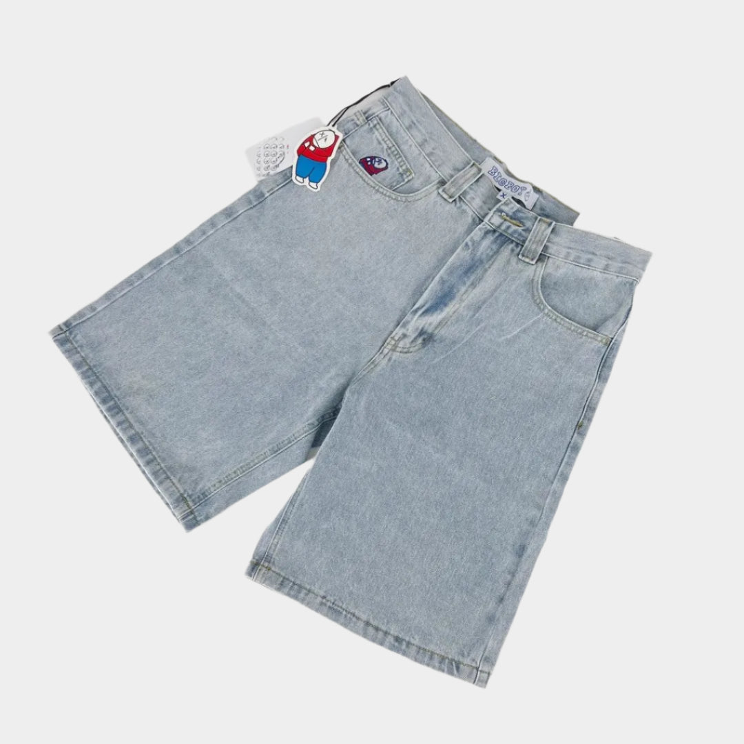 Baggy jorts avec broderies pour homme style streetwear hip-hop Y2K