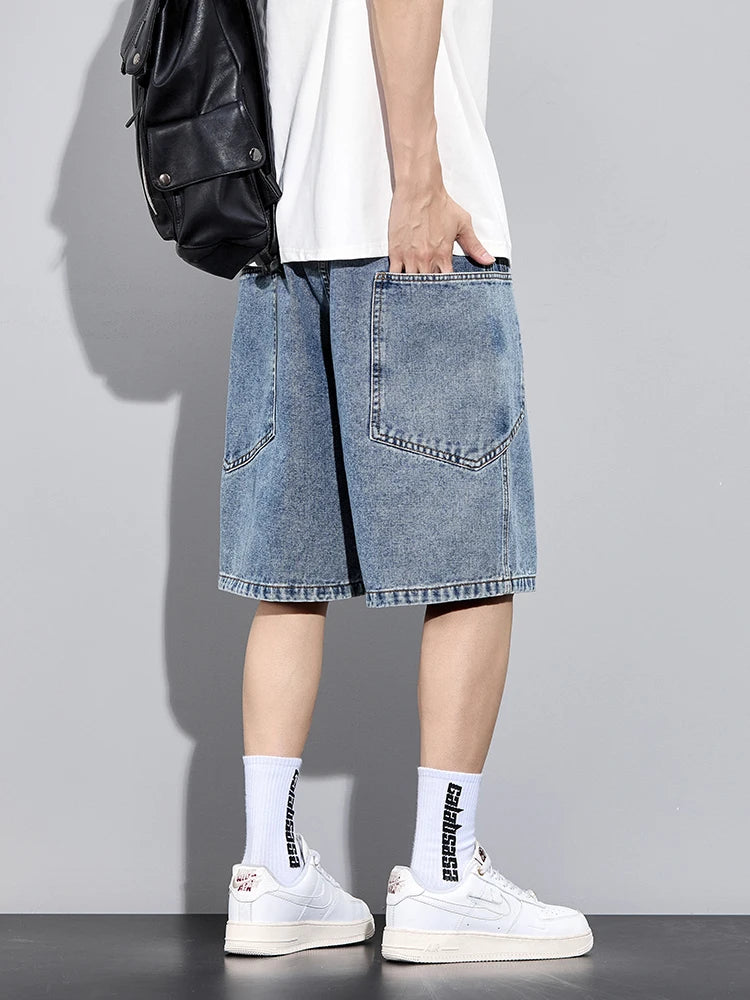 Jean d'été taille élastique Jorts - Short droit baggy pour homme
