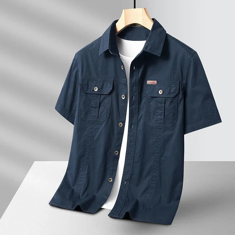 Chemise utilitaire pour homme – Chemise de travail en coton respirant