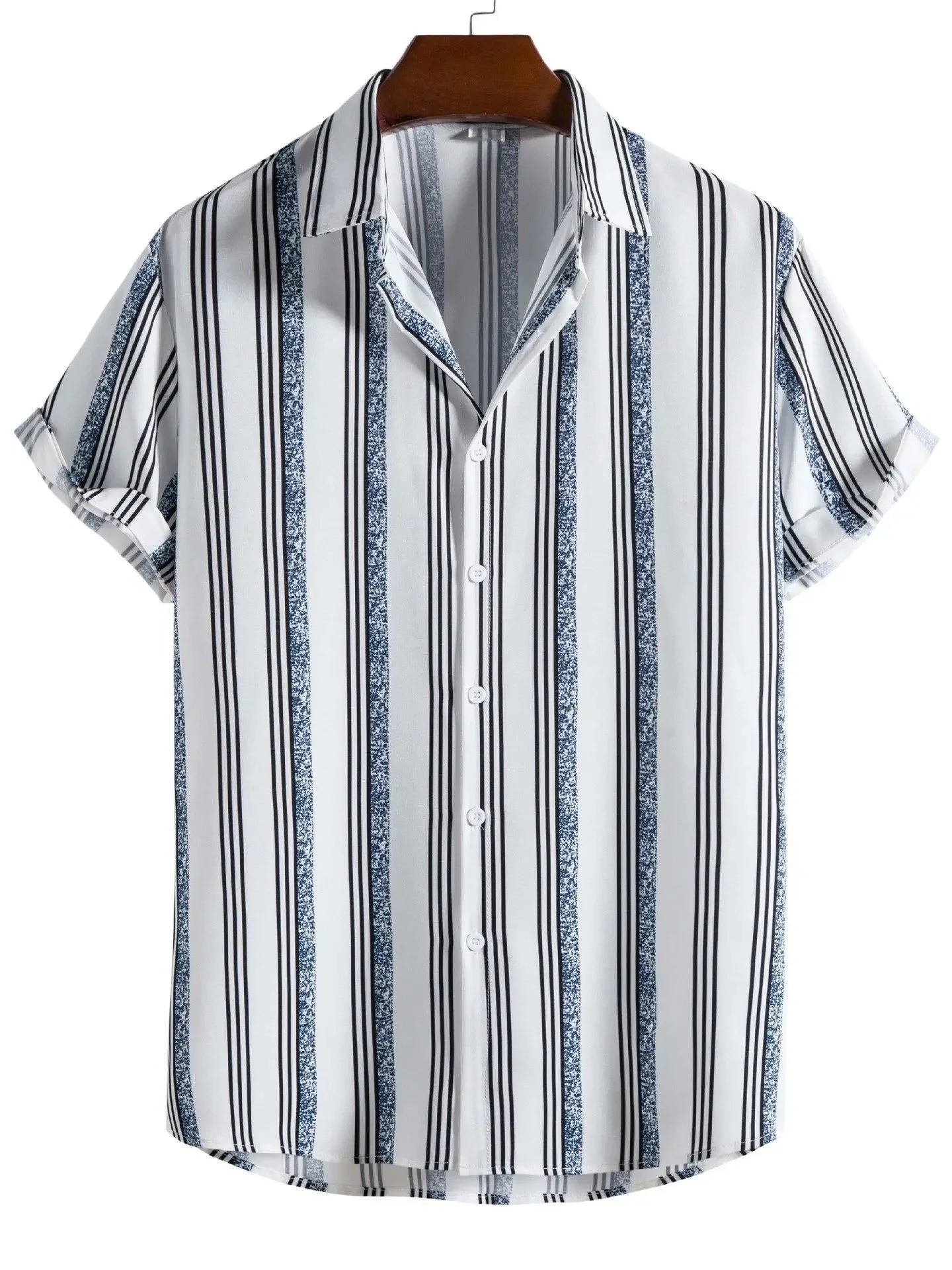 Chemise d'été décontractée à rayures pour homme - Coupe confortable