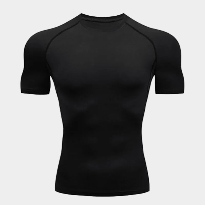 T-shirt de sport à compression – Haut de course moulant et respirant pour homme