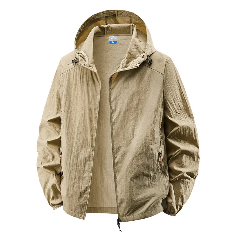 Veste coupe-vent à capuche pour homme - Protection estivale ultra fine