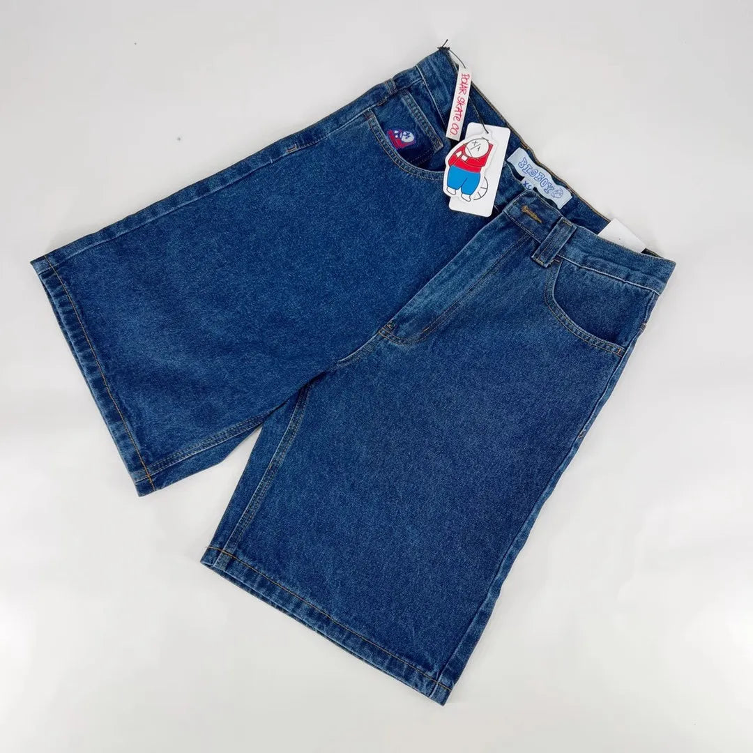 Baggy jorts avec broderies pour homme style streetwear hip-hop Y2K