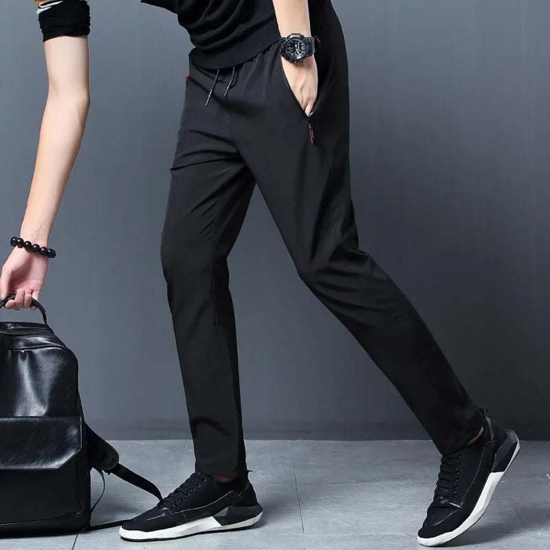 Pantalon de survêtement slim-fit droit avec taille élastique pour homme