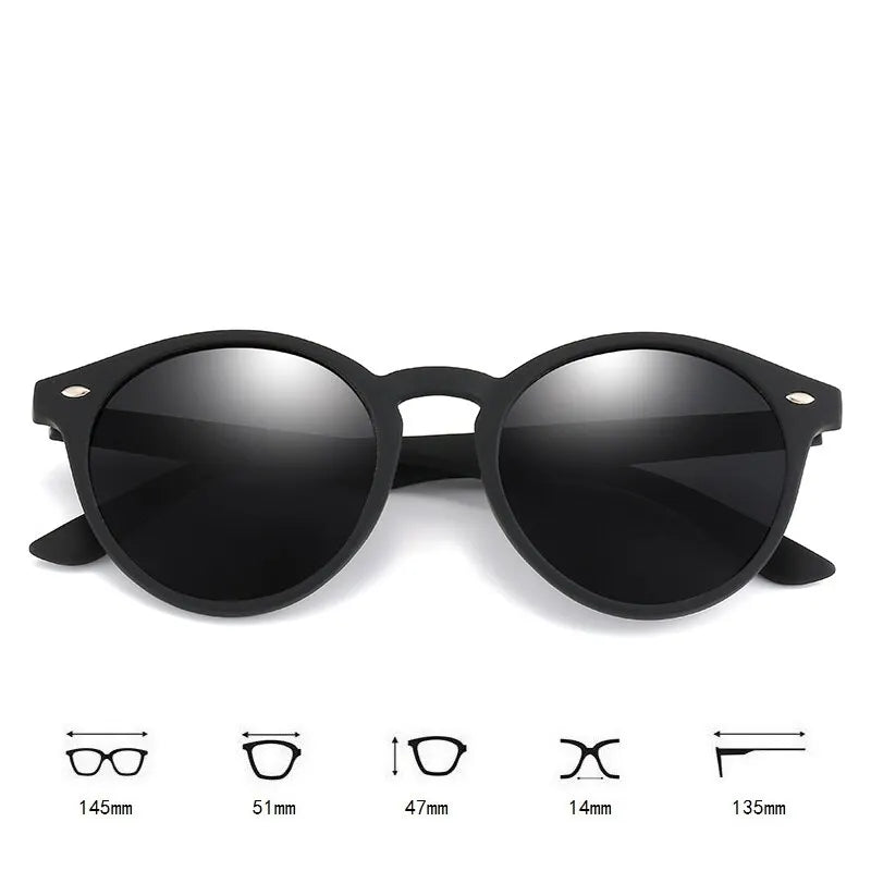 Lunettes de soleil polarisées rondes classiques vintage pour hommes