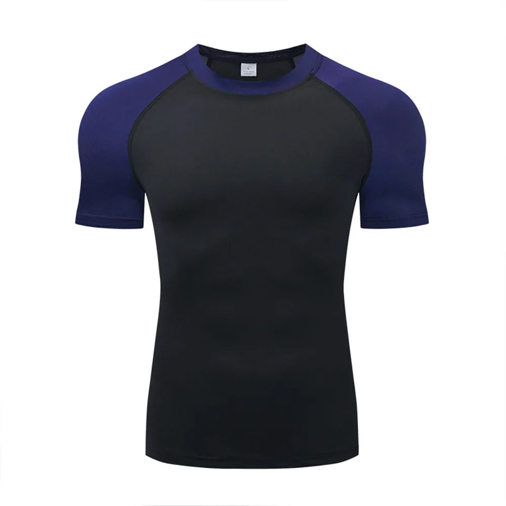T-shirt de sport à compression – Haut de course moulant et respirant pour homme