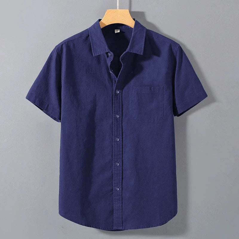 Chemise oversize en coton jacquard à col montant et poche avant pour homme
