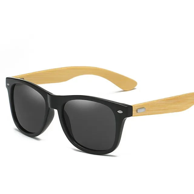 Lunettes de soleil ultraviolettes classiques en bois pour hommes