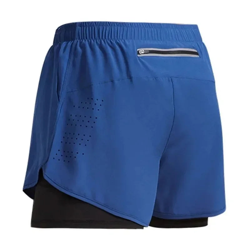 Short de sport à séchage rapide à double épaisseur pour homme