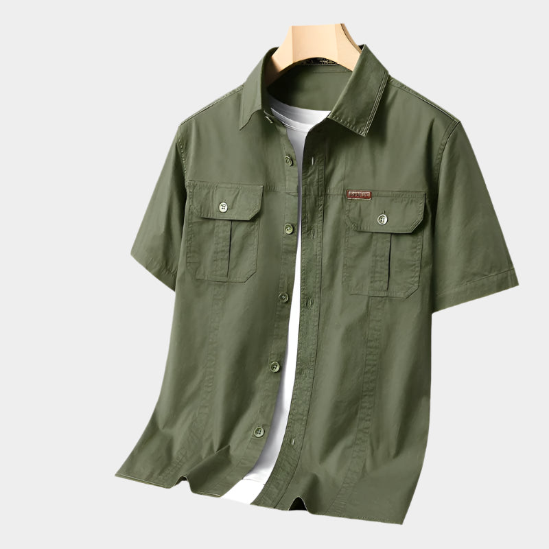 Chemise utilitaire pour homme – Chemise de travail en coton respirant