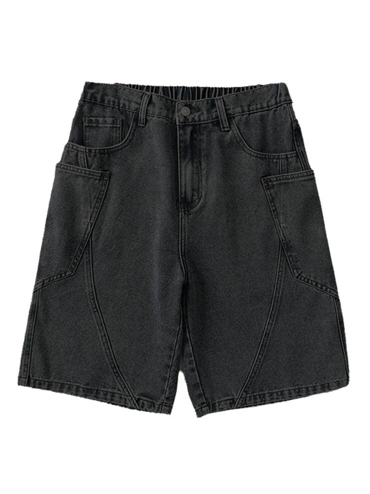 Jean d'été taille élastique Jorts - Short droit baggy pour homme