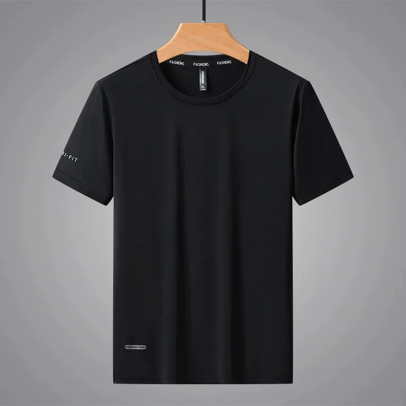 T-shirt de sport léger en maille de soie glacée à séchage rapide, grande taille