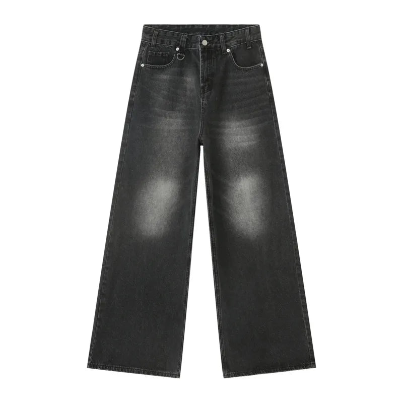 Pantalon ample vintage à jambes larges pour homme, style streetwear