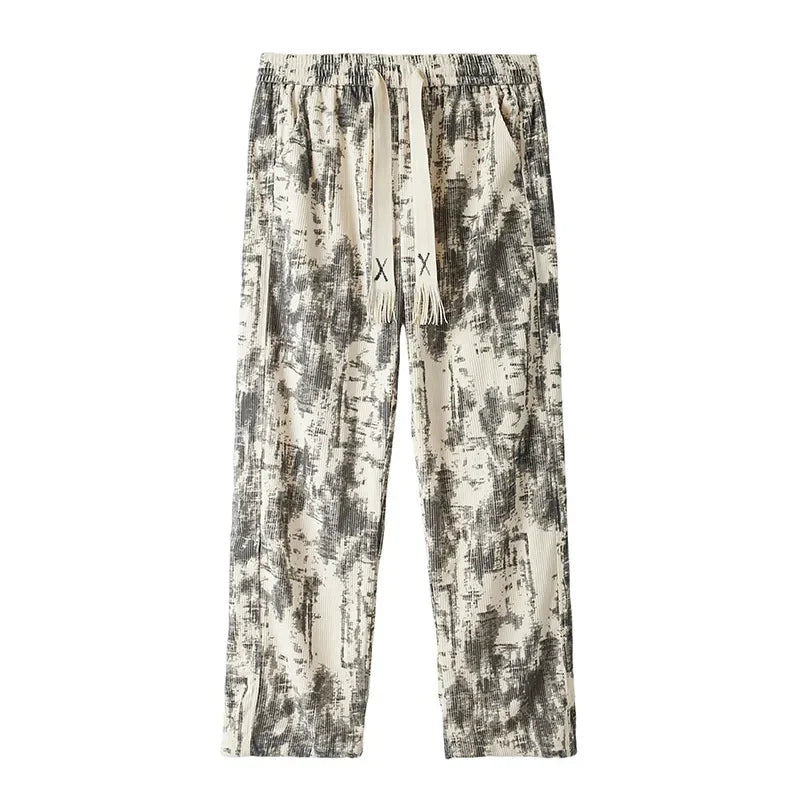 Pantalon chino décontracté coupe ample à jambe droite pour homme