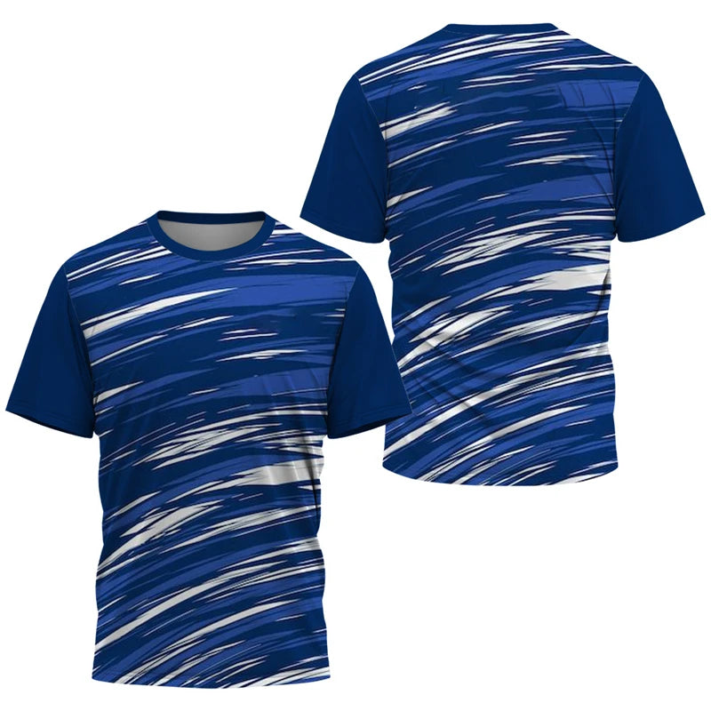 T-shirt de sport à séchage rapide avec motifs dégradés 3D pour homme