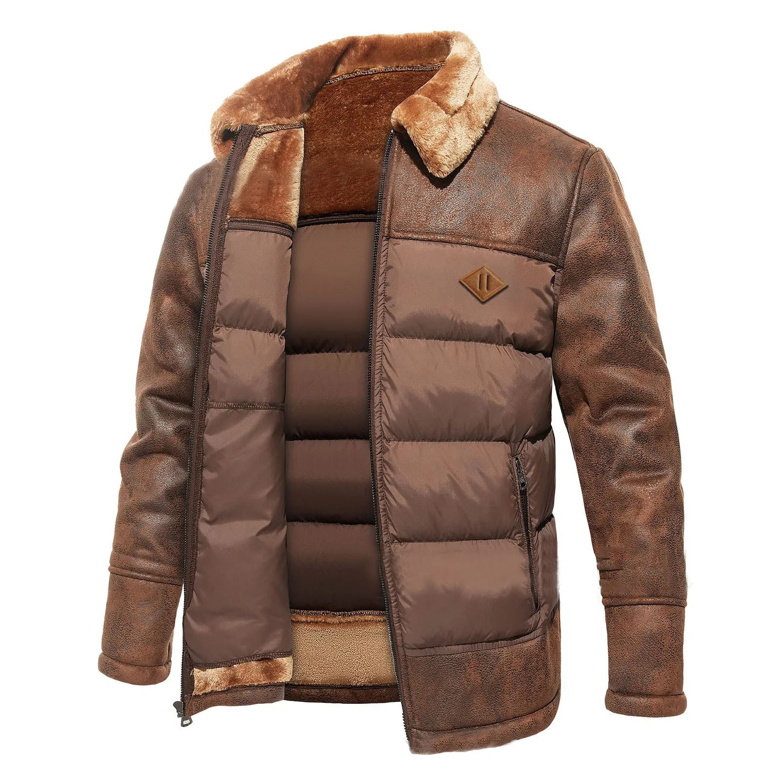 Sacha - Doudoune en cuir pour Homme