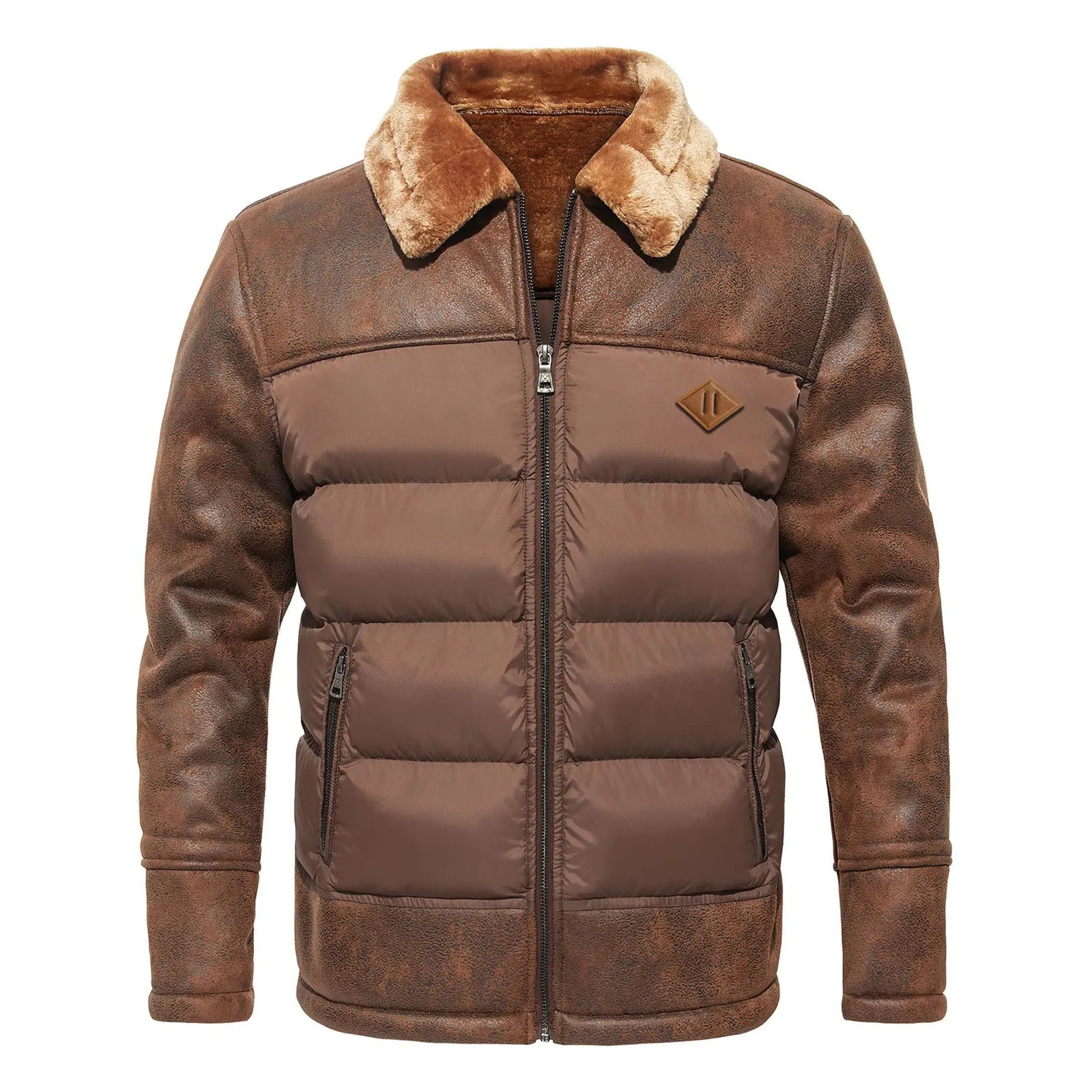 Sacha - Doudoune en cuir pour Homme