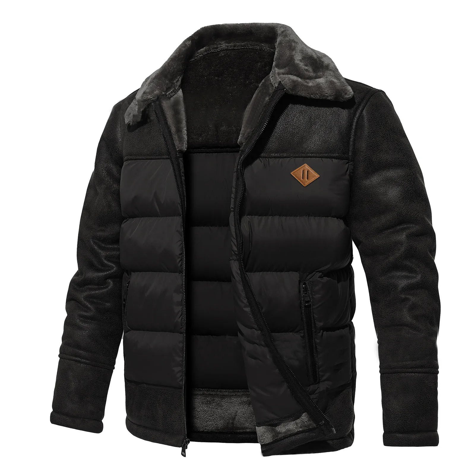 Sacha - Doudoune en cuir pour Homme