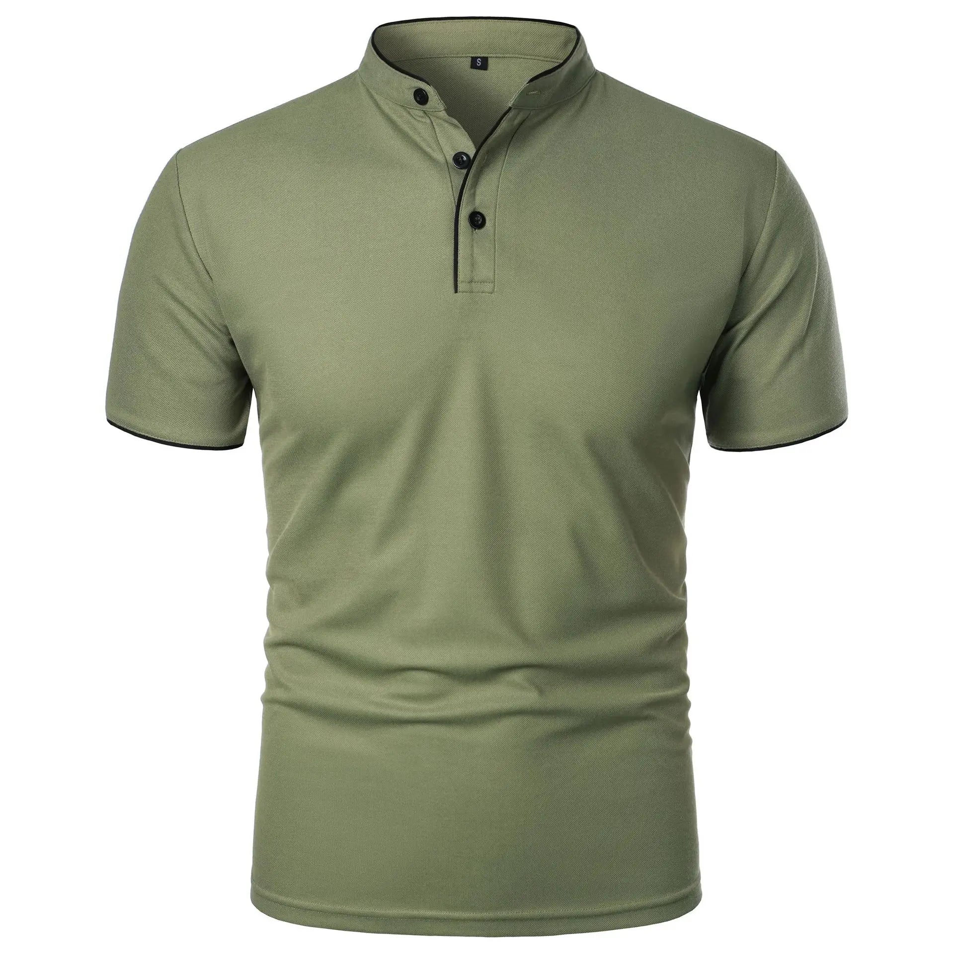 Polo respirant à col montant – Manches courtes pour homme, été