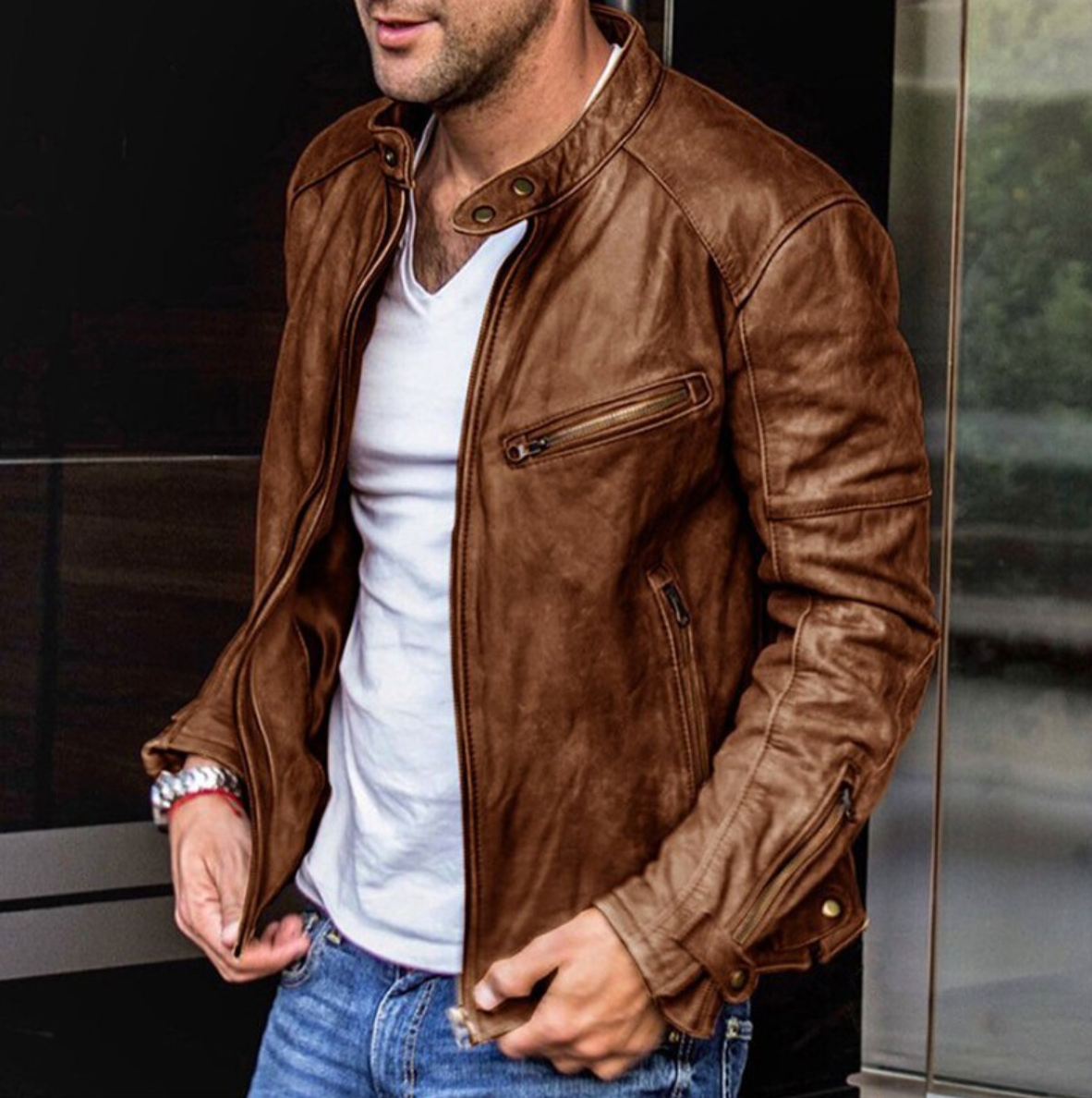 Samuel - Veste en cuir haut de gamme élégante pour homme