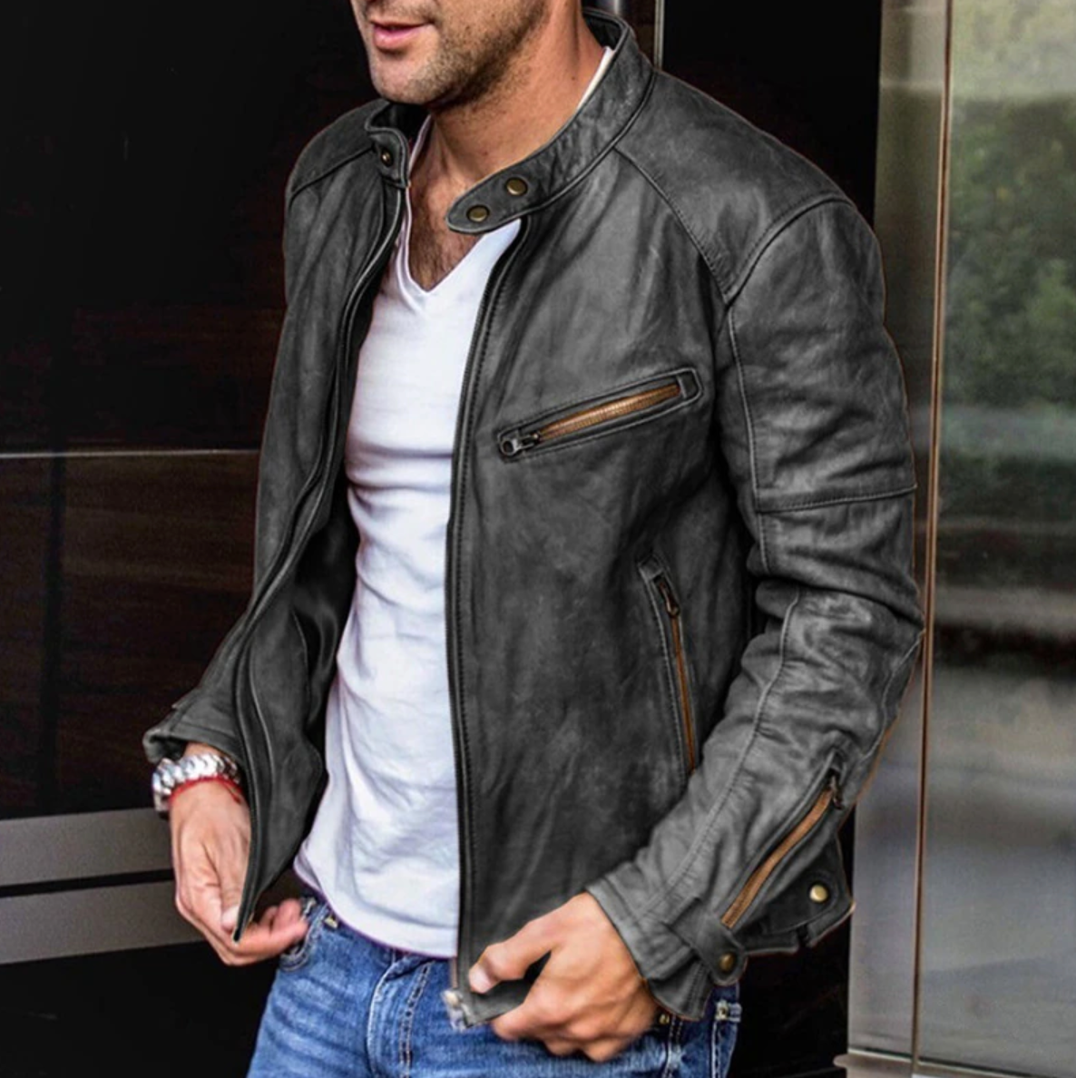 Samuel - Veste en cuir haut de gamme élégante pour homme