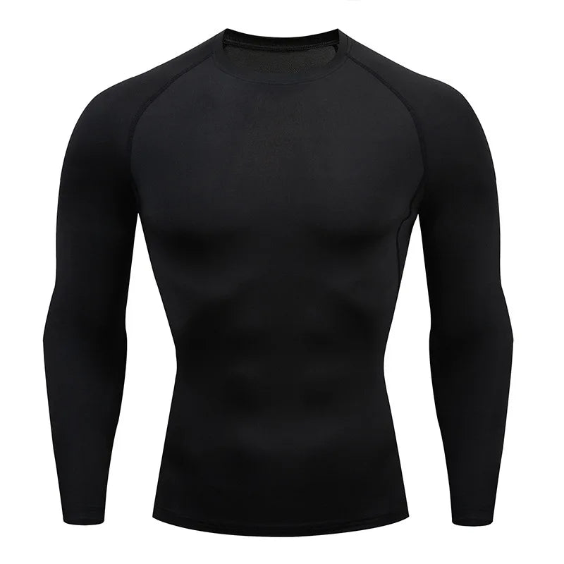 T-shirt de sport à compression – Haut de course moulant et respirant pour homme