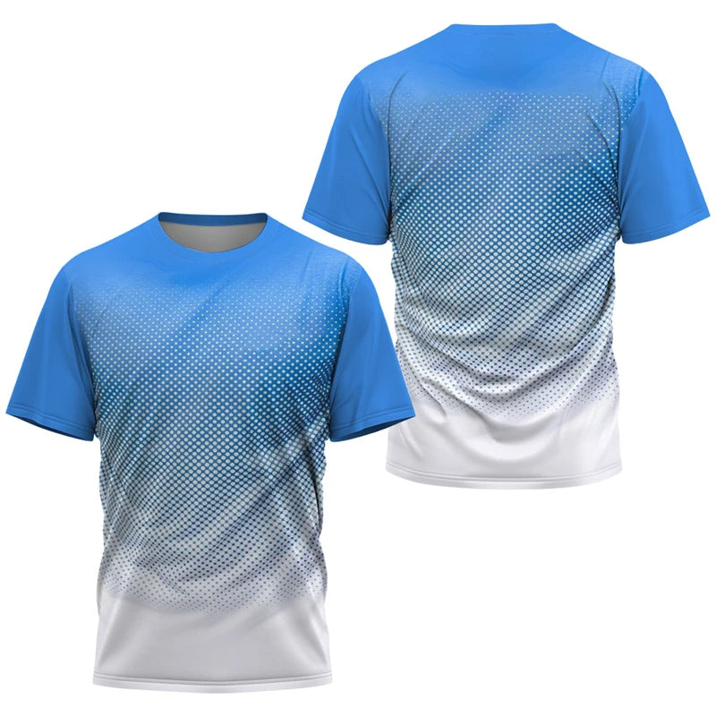 T-shirt de sport à séchage rapide avec motifs dégradés 3D pour homme