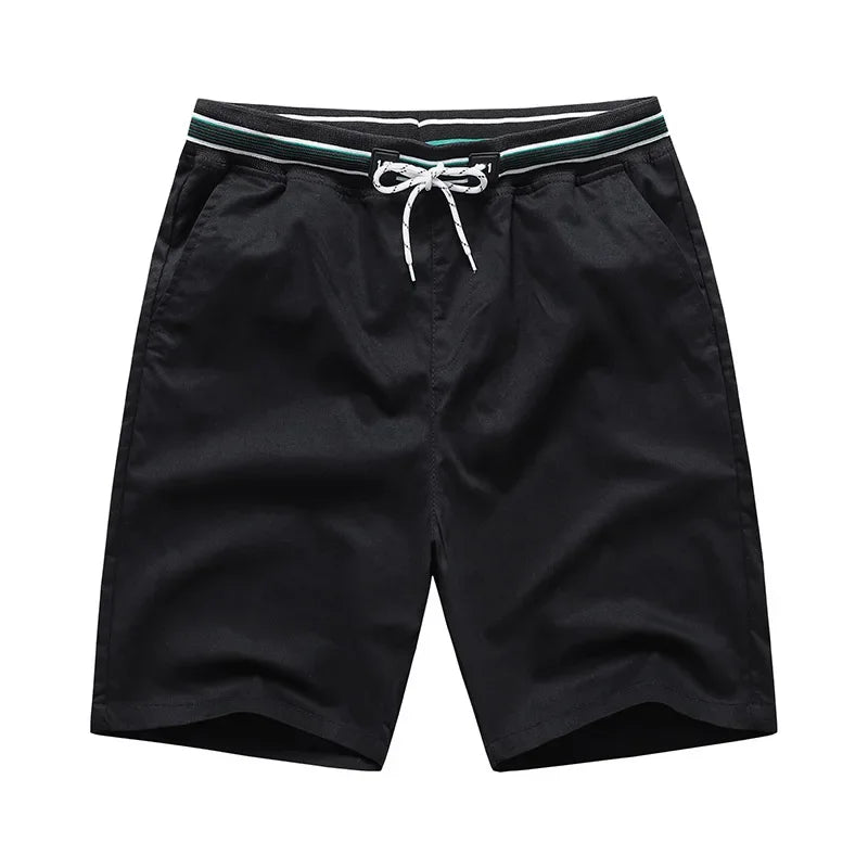 Coton léger taille élastique short bermuda – Coupe ample pour homme