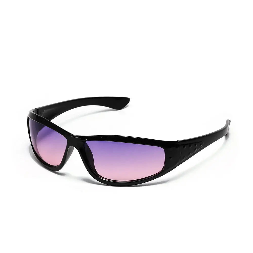 Lunettes de soleil futuristes enveloppantes et techniques avec design creux