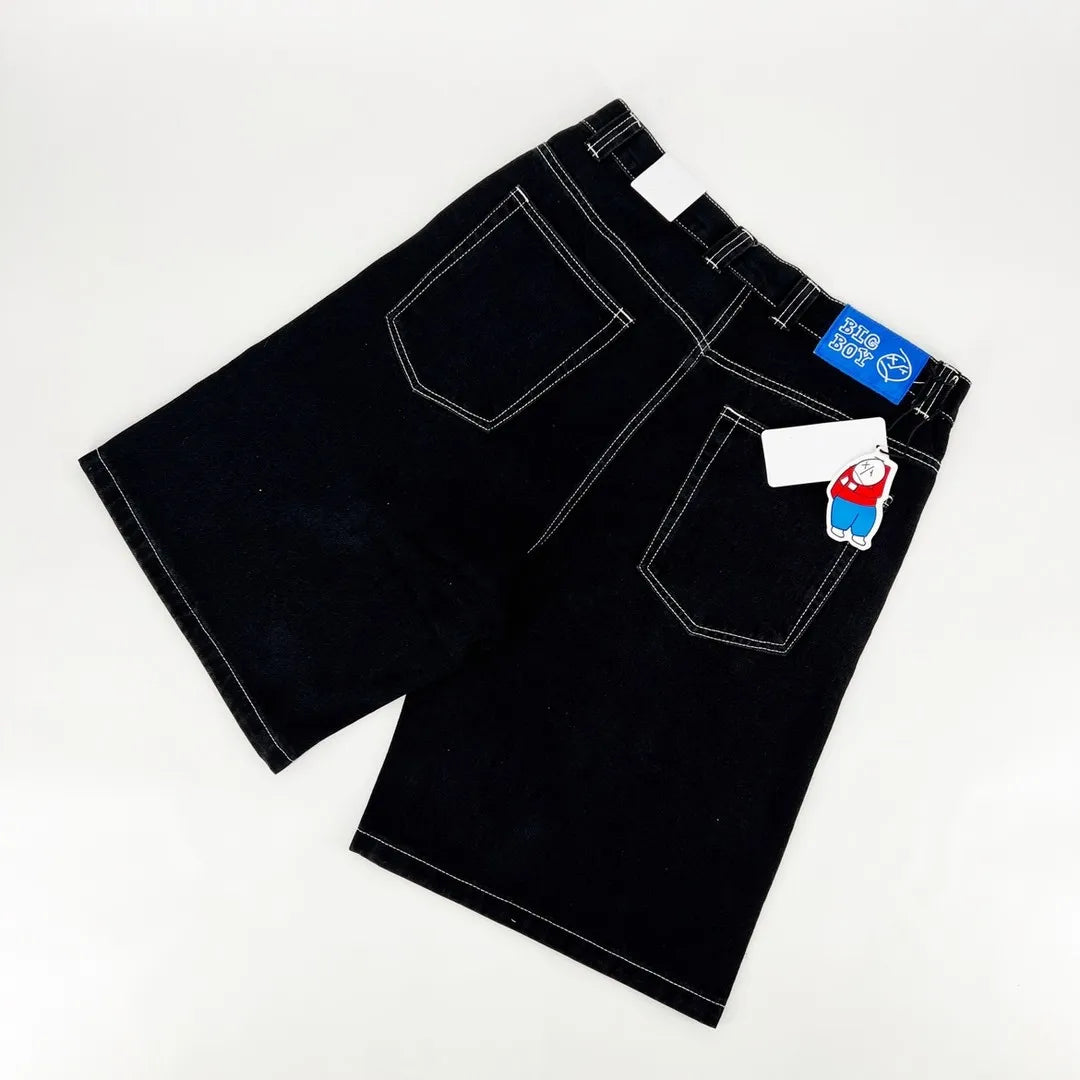 Baggy jorts avec broderies pour homme style streetwear hip-hop Y2K