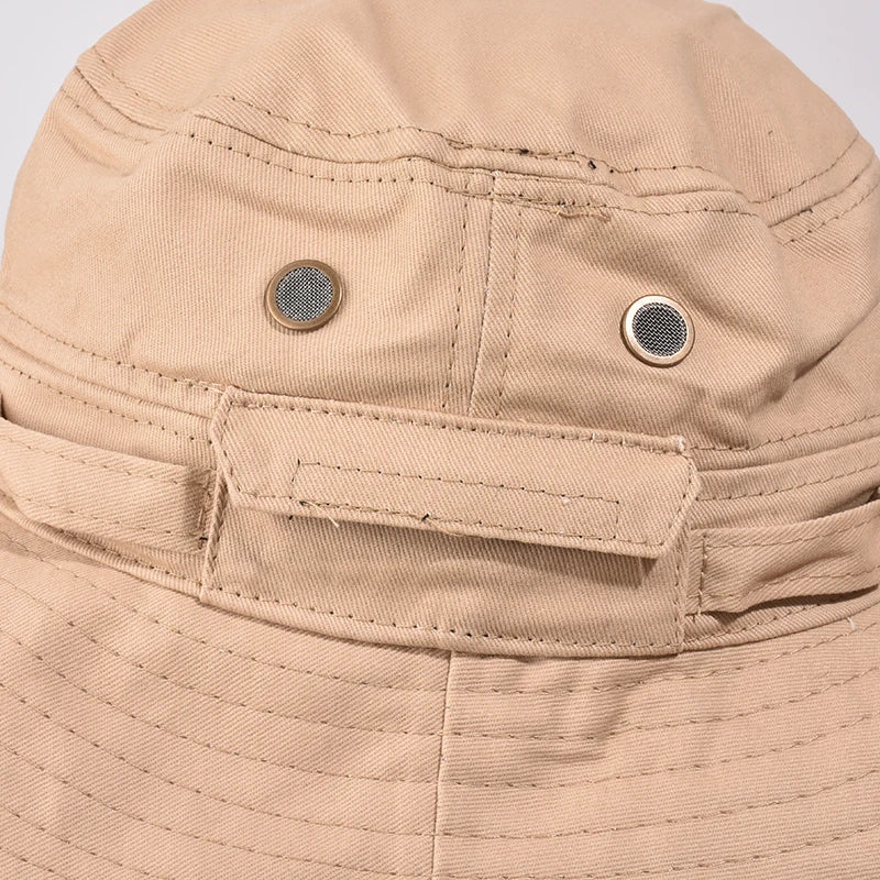 Chapeaux bob en coton avec petite poche – Casquette de voyage légère pour homme