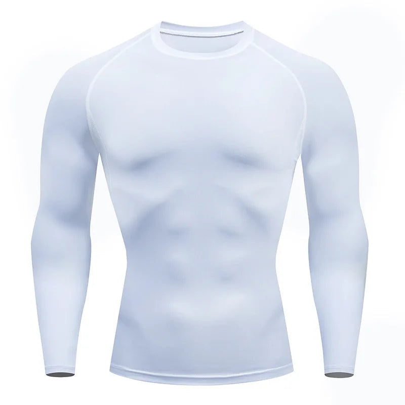 T-shirt de sport à compression – Haut de course moulant et respirant pour homme