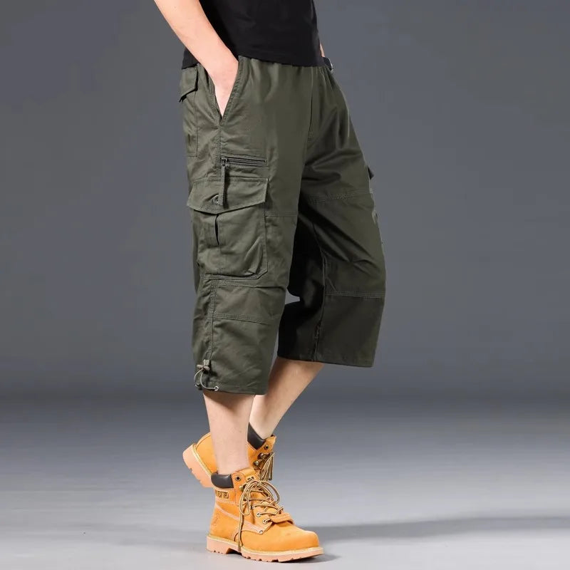 Short cargo capri tactique multi-poches, longueur genou – Outdoor homme