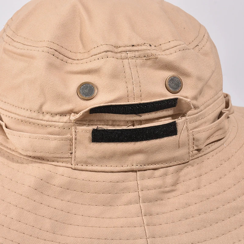 Chapeaux bob en coton avec petite poche – Casquette de voyage légère pour homme