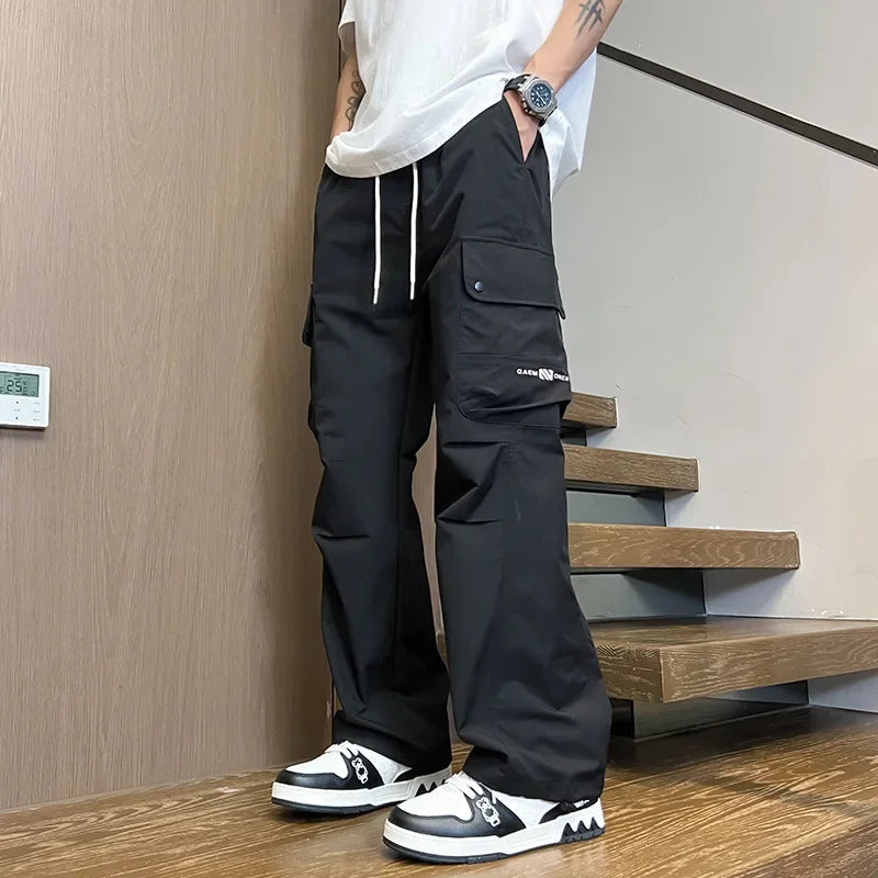 Pantalon cargo coupe droite style parachutiste pour vêtements de travail d'extérieur