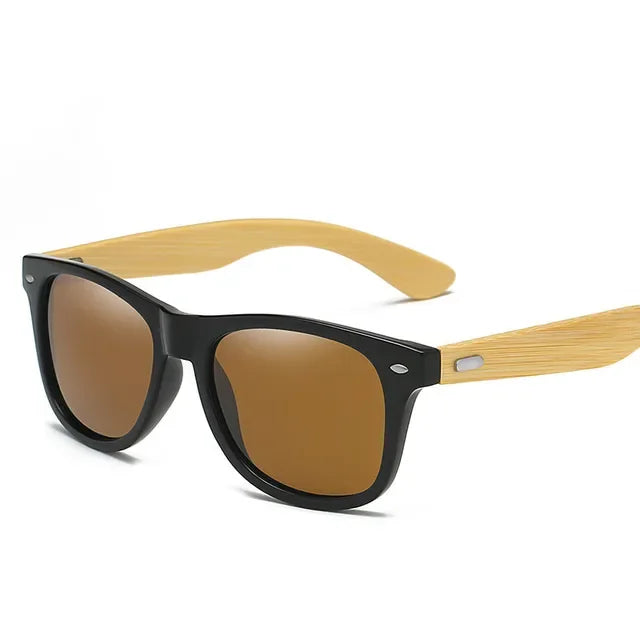 Lunettes de soleil ultraviolettes classiques en bois pour hommes