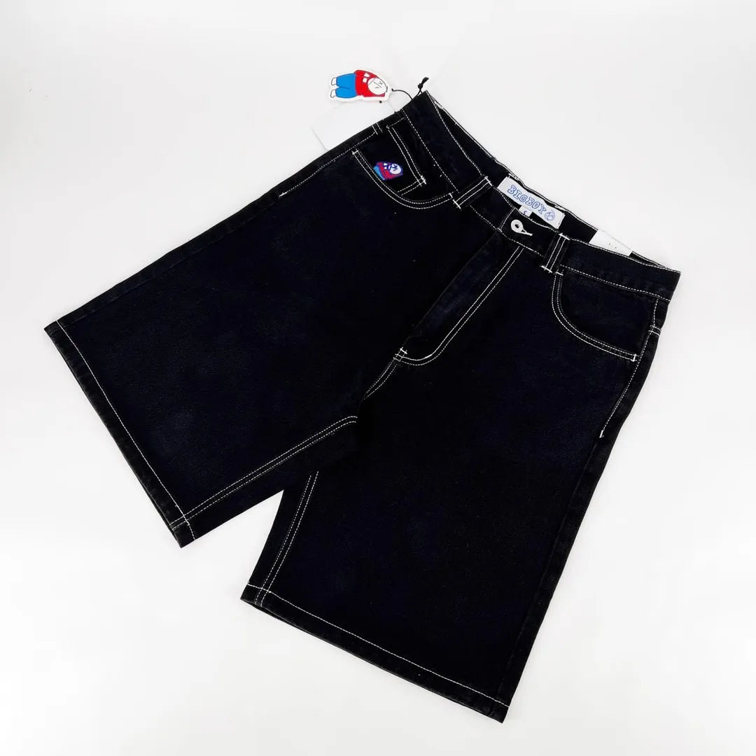 Baggy jorts avec broderies pour homme style streetwear hip-hop Y2K