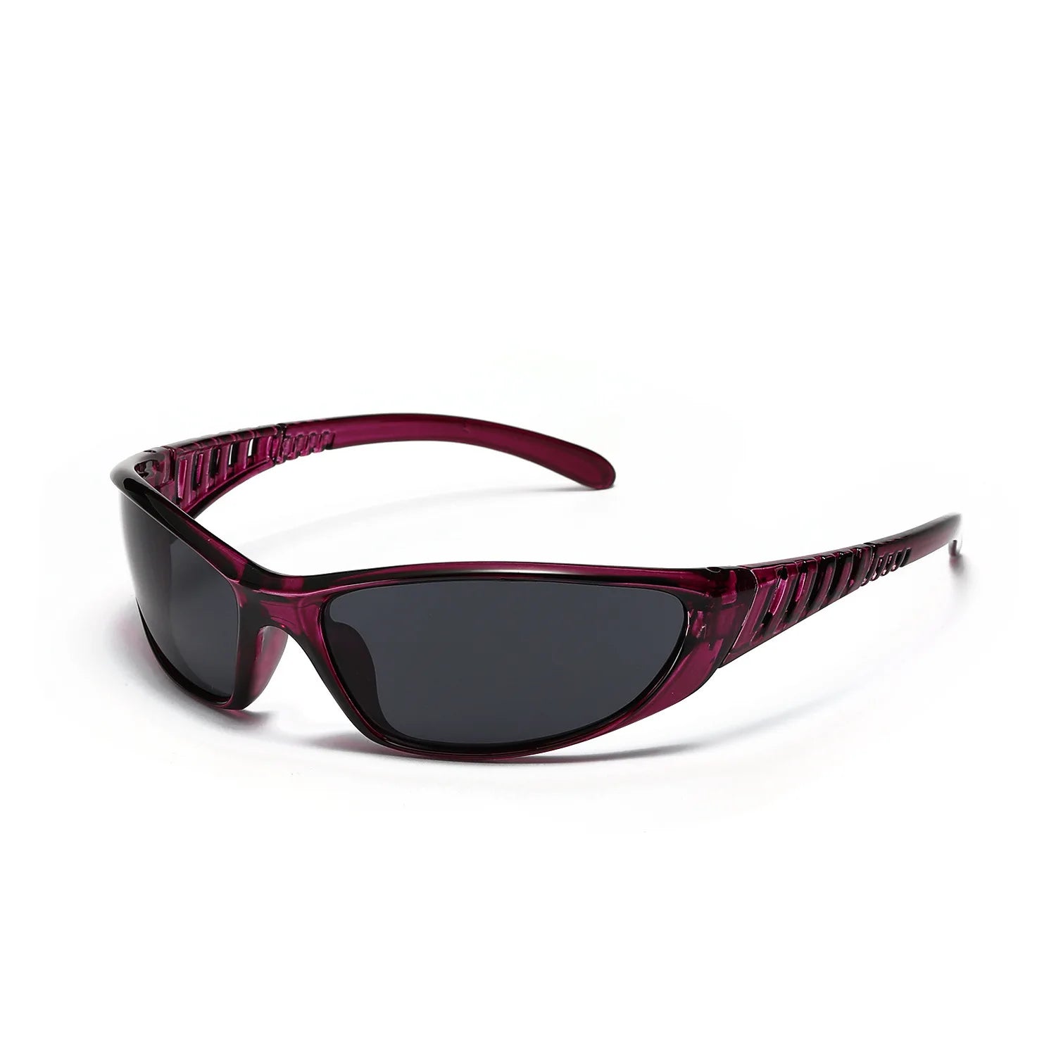 Lunettes de soleil futuristes enveloppantes et techniques avec design creux