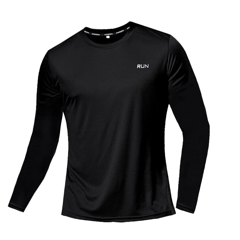 T-shirt de sport à manches longues en soie glacée à séchage rapide et rafraîchissant