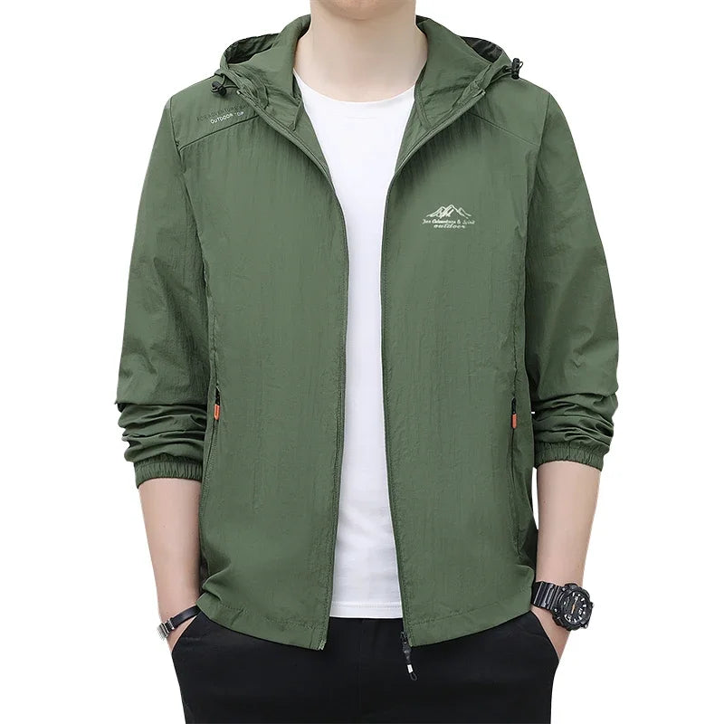 Veste coupe-vent à capuche pour homme - Protection estivale ultra fine