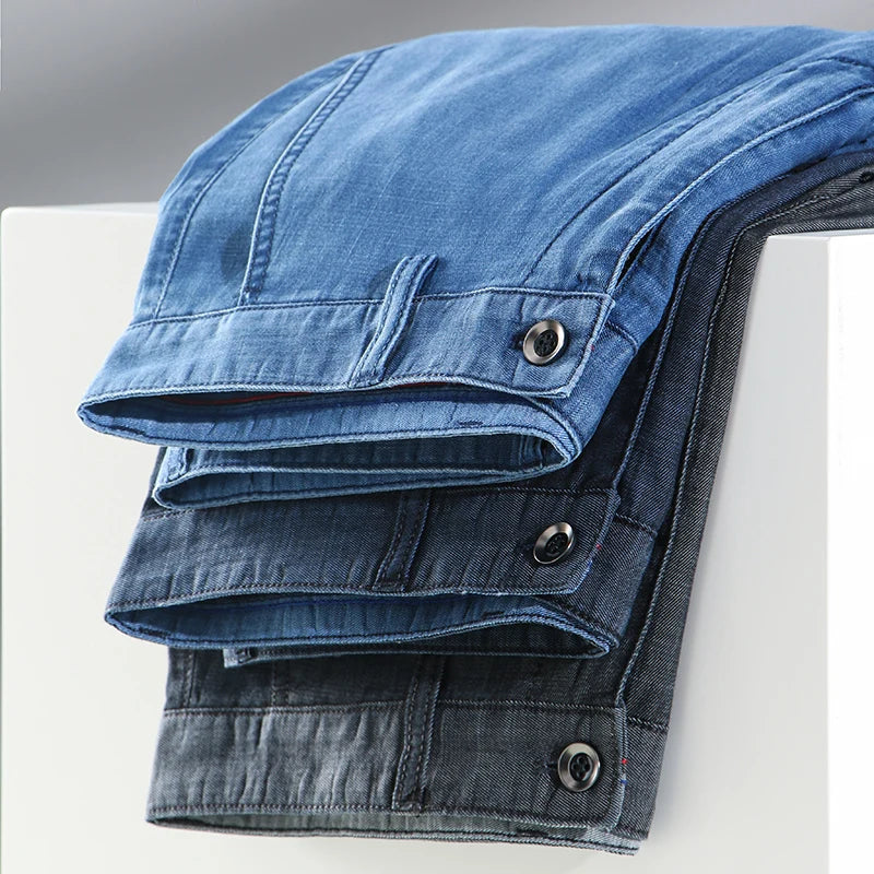 Short décontracté boutonné style denim à devant plat pour homme