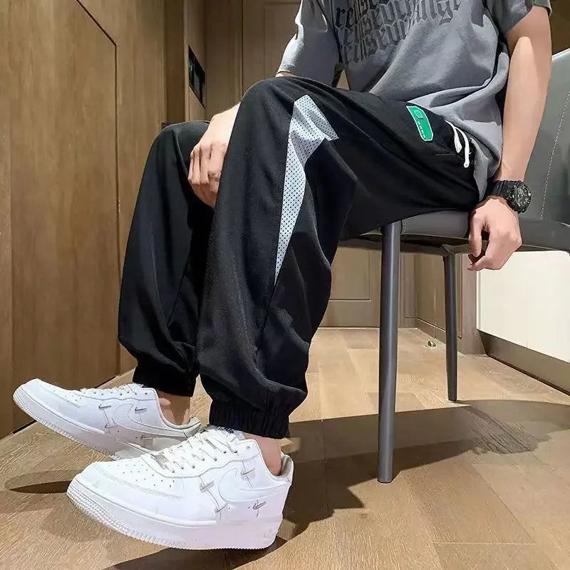 Pantalon de survêtement droit à rayures - Pantalon léger pour homme