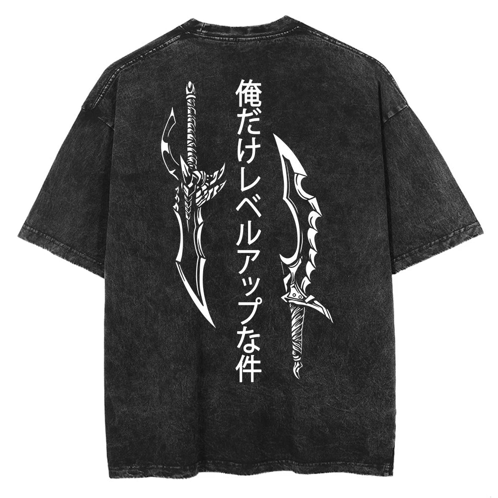 T-shirt graphique surdimensionné pour homme - Style manga vintage