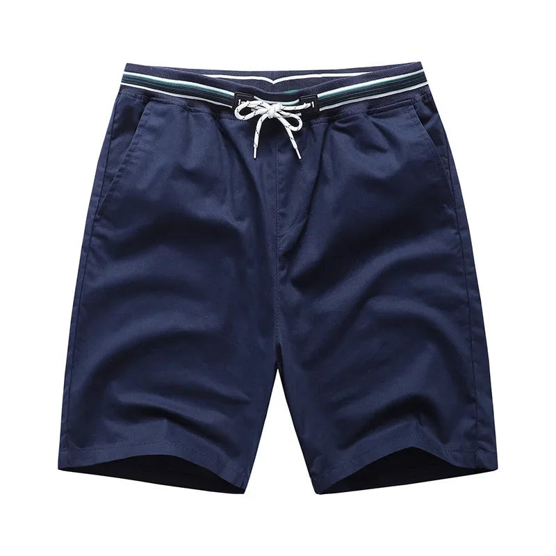 Coton léger taille élastique short bermuda – Coupe ample pour homme