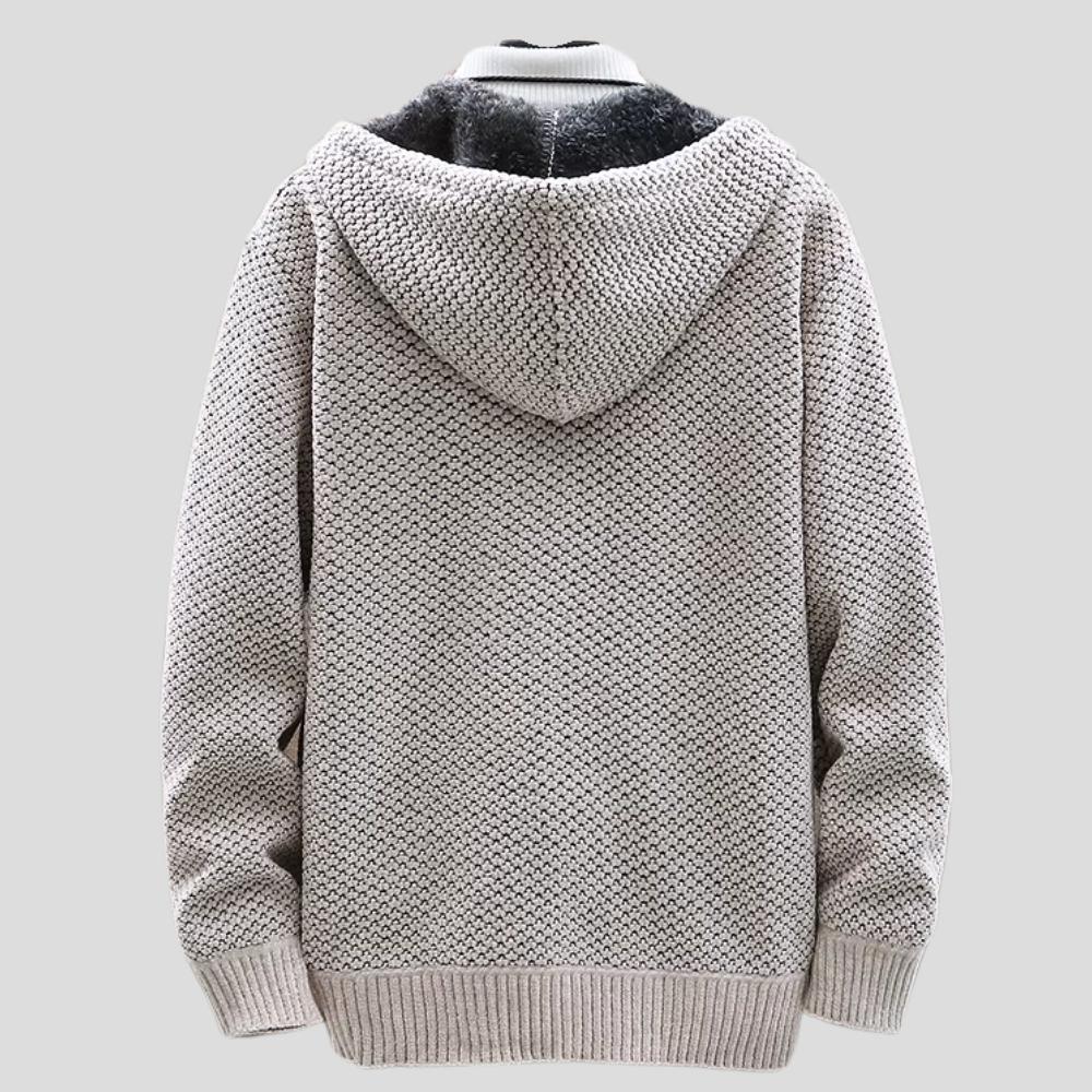 Sweat à capuche zippé en tricot Oslo – Vêtements décontractés et confortables doublés de polaire