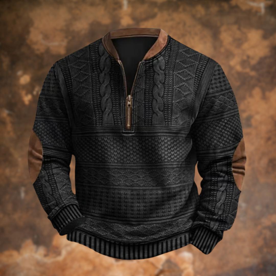 Sweat zippé en maille vintage – Confort rétro pour homme